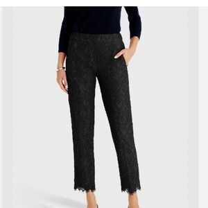 J Crew Easy Black Lace Pull On Pants Size Small